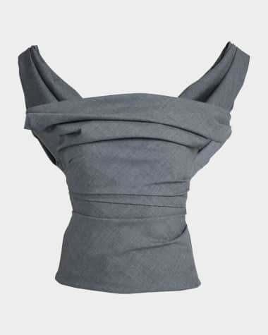ARMARIUM Dora Draped Off-Shoulder Wool Top