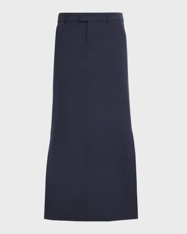 ARMARIUM Lia Slits-Hem Water-Repellant Cotton Maxi Skirt