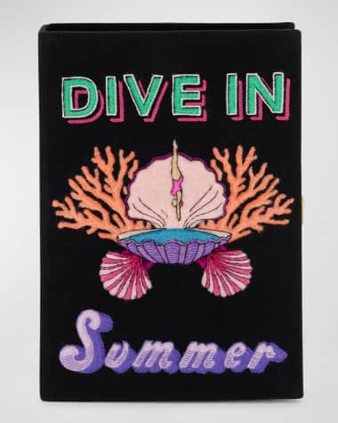 Olympia Le-Tan Dive in Summer Book Clutch Bag