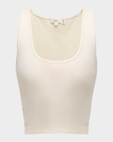 A.L.C Womens Cut Out Long Sleeve Crew Neck Top