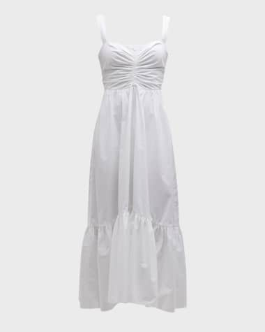 A.L.C. Lilah II Ruched Cotton A-Line Midi Dress