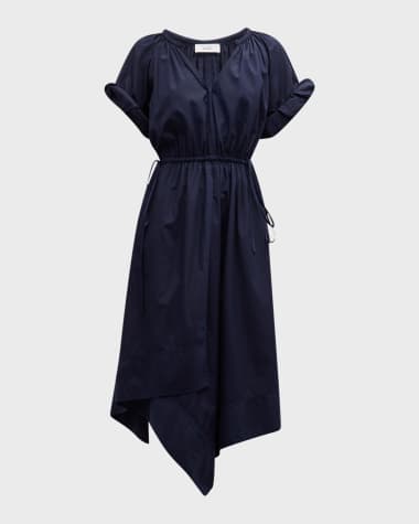 A.L.C. Odin Short-Sleeve Drawstring Midi Dress