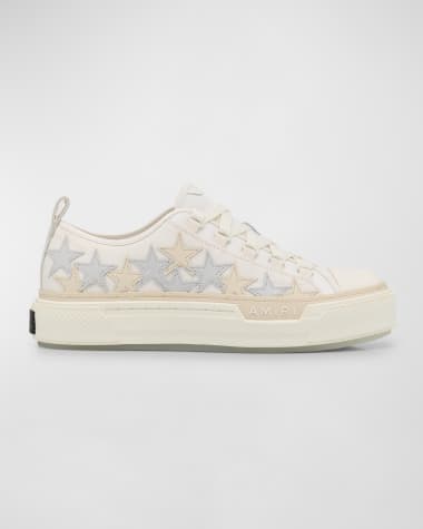 Amiri Men's Stars Court Canvas and Leather Low-Top Sneakers
