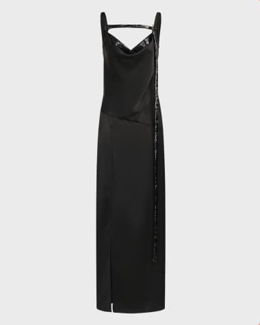 peppermayo black and white dress Odette Satin Mini Dress