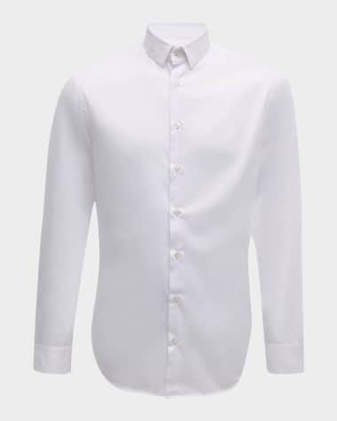 Giorgio Armani Men's Solid Cotton Sport Shirt