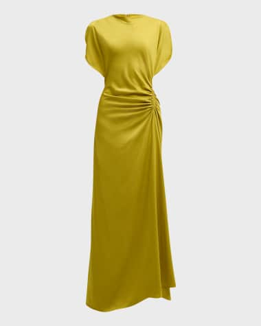 A.L.C. Nadia Ruched Petal-Sleeve Gown