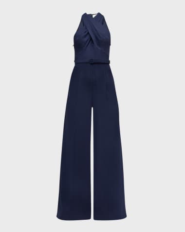 Navy Zip Back Sleeveless/Long Leg Jumpsuit, Wonsie