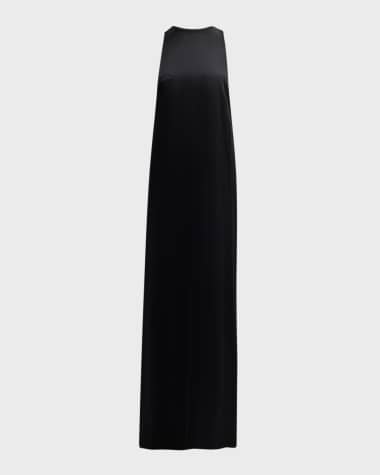 Saint Laurent Tied-Back Sleeveless Column Gown