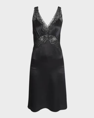 Saint Laurent Lace Trimmed Slip Dress