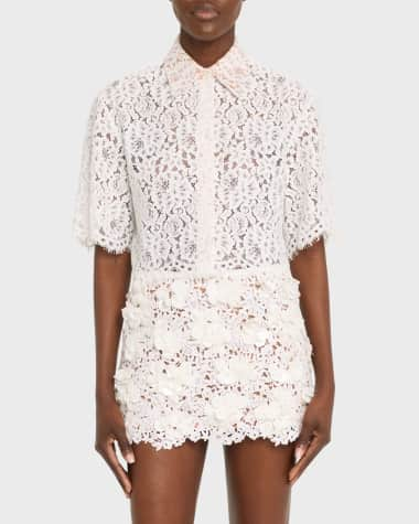 Michael Kors Collection Lace Button-Front Shirt