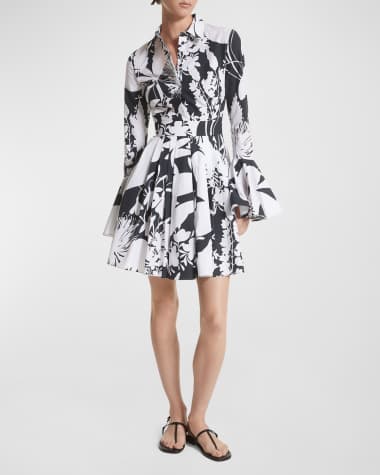 Michael kors floral chiffon 2025 shirtdress
