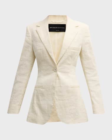 Brandon Maxwell The Jemma Linen-Blend Blazer Jacket