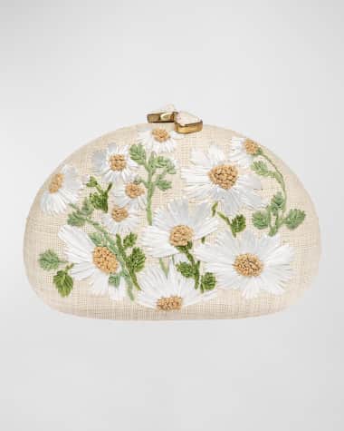 Rafe Berna Daisies Embroidered Clutch Bag
