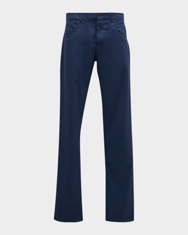 L+L Melange Trouser, Navy - Casual Pants