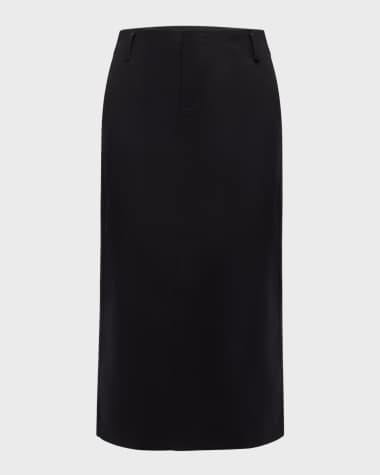 Vince Straight-Fit Midi Trouser Skirt