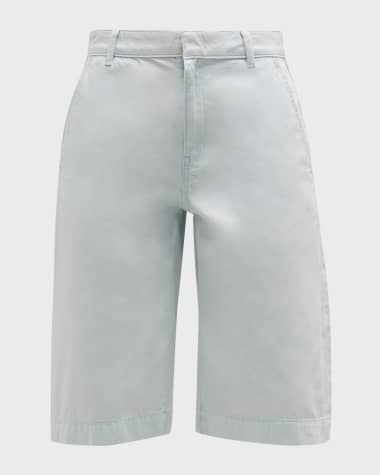 Vince Relaxed Cotton Twill Long Shorts