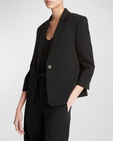 Vince Shrunken Bracelet-Sleeve Blazer