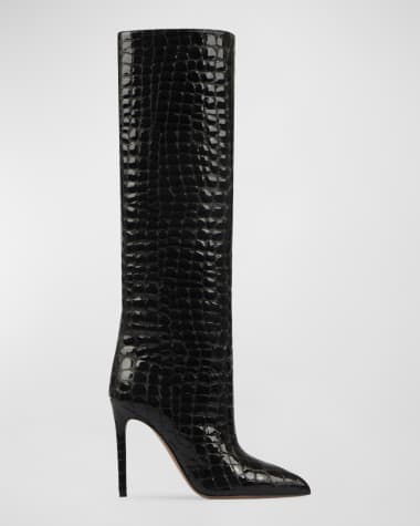 Paris Texas Croco Stiletto Tall Boots