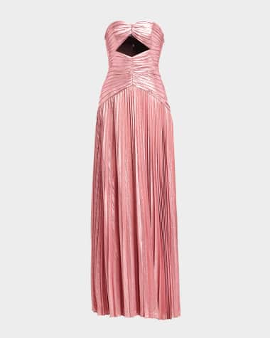 Retrofete Mallory Strapless Metallic Maxi Dress