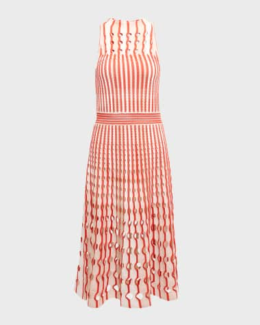 SIMKHAI Nash Sleeveless Halter Crochet Midi Dress