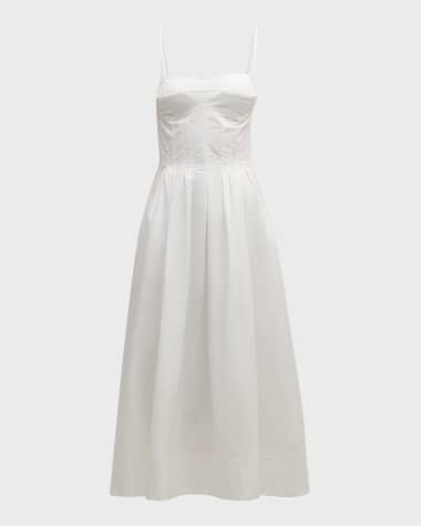 SIMKHAI Kittiya Sleeveless A-Line Midi Bustier Dress