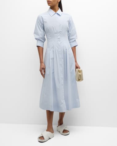 Jonathan Simkhai Marge Stripe Midi Dress - Nougat Stripe