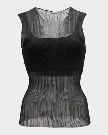 SIMKHAI Oakley Bralette Plise Knit Tank Top