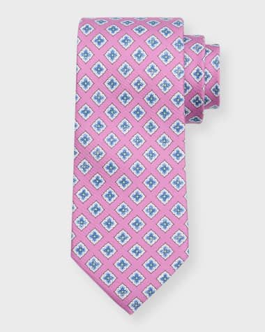 Canali Men's Silk Floral-Print Tie