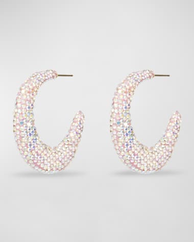 Lele Sadoughi Archer Pave Hoop Earrings