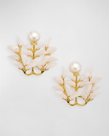 Lele Sadoughi Vine Leaf Chandelier Earrings