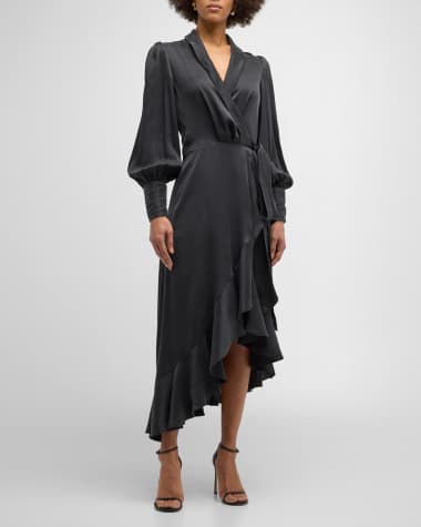 Zimmermann Silk Wrap Midi Dress