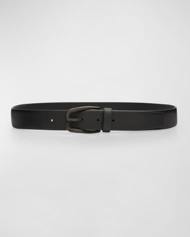 ZEGNA Men's Smooth Calfskin Belt