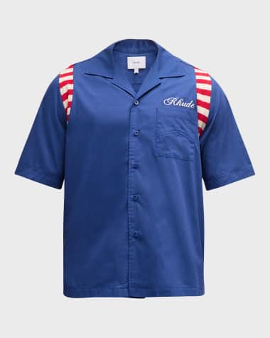Rhude Men's American Spirit Poplin Button-Down Shirt