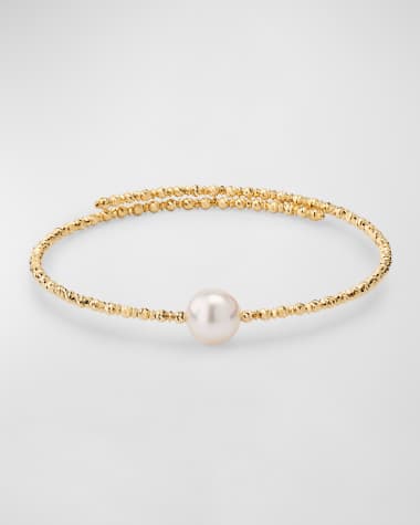Pearls By Shari 18K Yellow Gold Akoya Pearl Bangle Bracelet