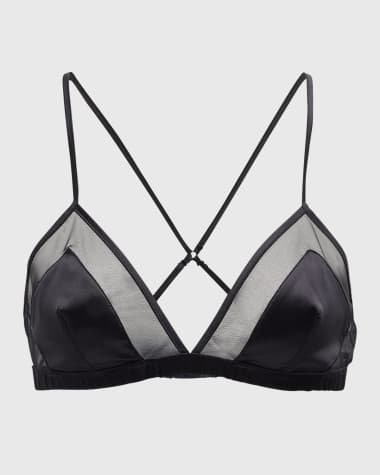 Dolce&Gabbana Mesh-Trim Satin Triangle Bra