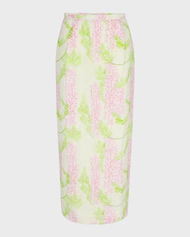 BERNADETTE Norma Floral-Print Linen Maxi Skirt