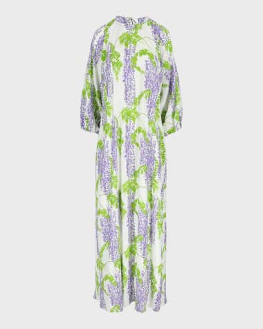 BERNADETTE Fran Crepe De Chine Floral Print Maxi Dress