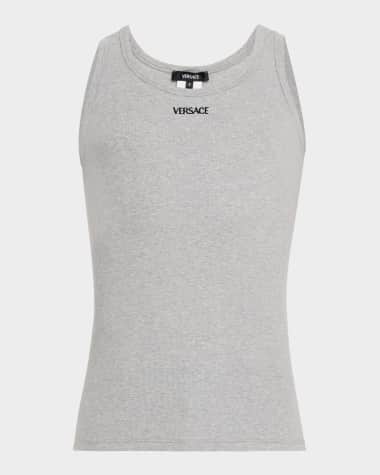 Versace Men's Embroidered Logo Tank Top