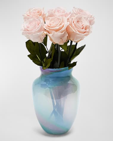 Venus ET Fleur Eternity Rose Multicolor Glass Vase Arrangement