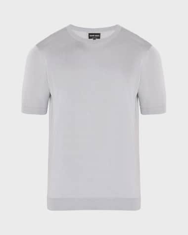 Giorgio Armani Men's Silk-Cotton Crew T-Shirt
