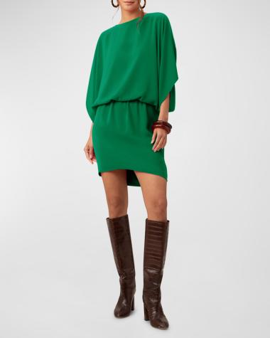 Robe En Soie Trina Turk Westminster - Manches Dolman, Vert Vif, Taille 10, Neuve Avec étiquettes