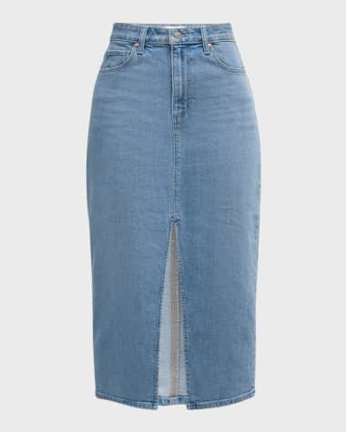 PAIGE Angela Denim Midi Skirt