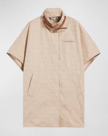 Max Mara Kiss Monogram Cape With a Belted Collar
