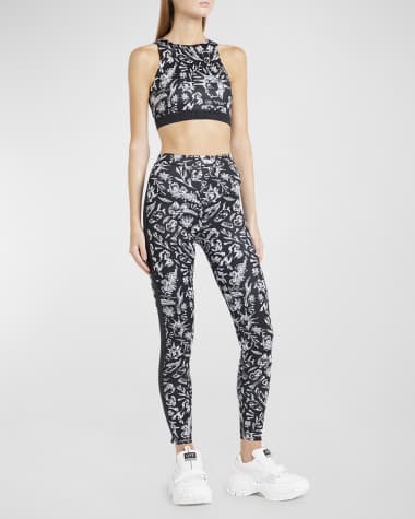 Off-White Tattoo-Print Logo-Band Bra Top Logoband Side-Stripe Tattoo-Print Ankle Leggings