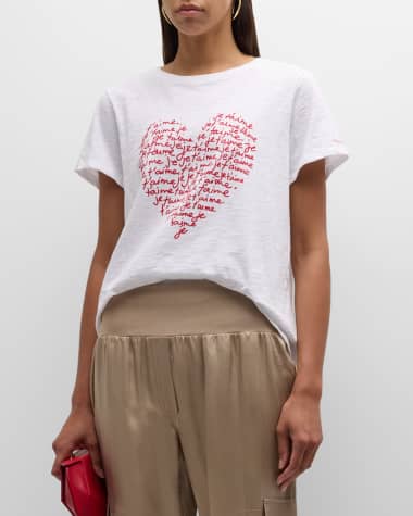 Cinq a Sept Je T'aime Heart Word Cloud Short-Sleeve T-Shirt