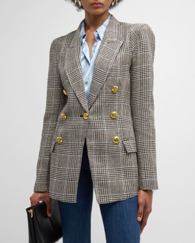 Smythe Not a DB Glen Check Linen Pagoda Blazer