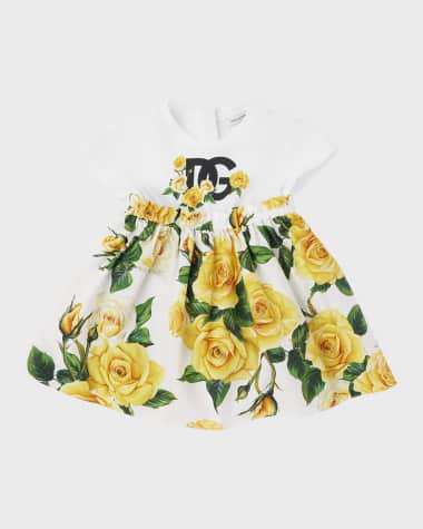 Dolce & Gabbana - Teen Girls Yellow Rose Print Leggings