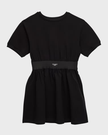 Dolce&Gabbana Girl's Logo Waistband Jersey Dress, Size 8-14