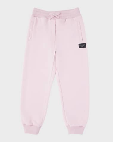 Dolce&Gabbana Girl's Logo Plaque Joggers, Size 8-14