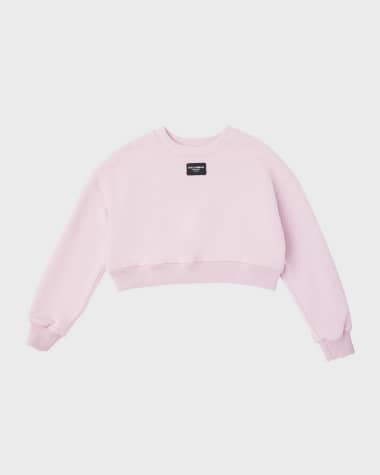 Dolce&Gabbana Girl's Logo Plaque Sweatshirt, Size 4-6